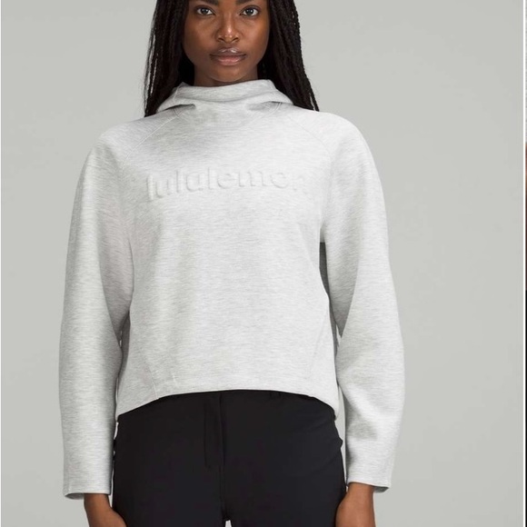 lululemon athletica Tops - Lululemon airwrap hoodie emboss word mark size 4
